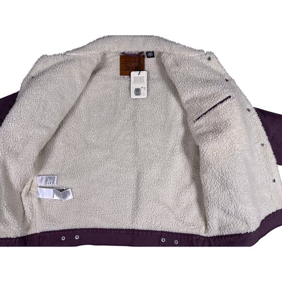 Levi's Denim Trucker Jacket Faux Shearling Mens M Huckleberry Button Down Pocket - Picture 5 of 9